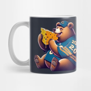 Chicago Bear Eating a Block of Cheese | Chicago Bears vs. Greenbay Packers Cheesehead Mug